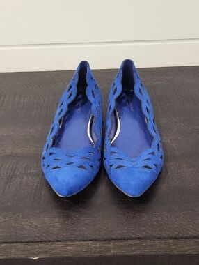 Banana Republic Factory Royal Blue Laser-Cut Pointed Flats